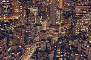 aerial photography of city night