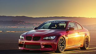 red BMW Shift S3ctor coupe HD wallpaper