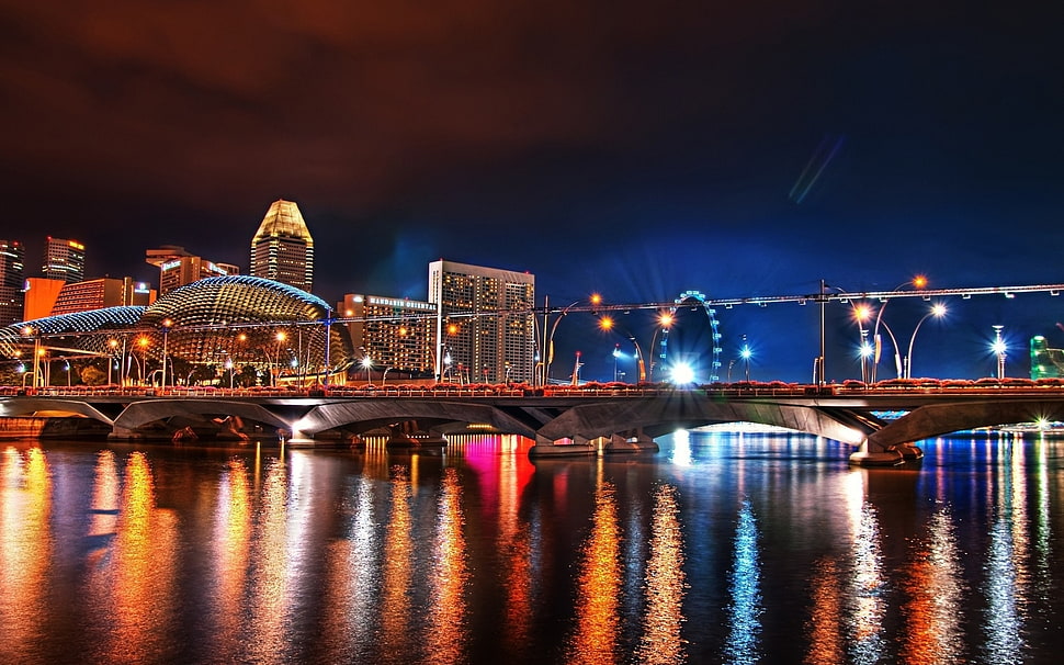London Eye during nightime HD wallpaper