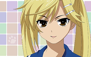 yellow hair girl anime character HD wallpaper