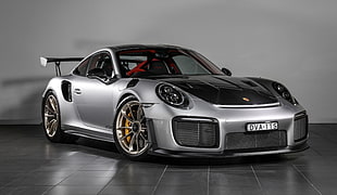 grey luxury car, Porsche 911 GT2 RS, 2018, 4K HD wallpaper
