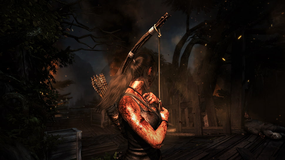 videogame screenshot, video games, Tomb Raider, bow HD wallpaper
