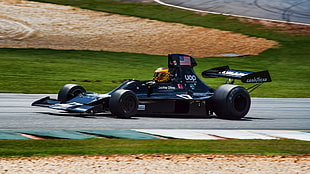 black F3 racing car, Formula 1, vintage, car