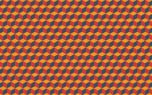 yellow, red, and blue digital wallpaper, optical illusion, cube, pattern, abstract