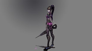 female anime character, Overwatch, Widowmaker (Overwatch) HD wallpaper