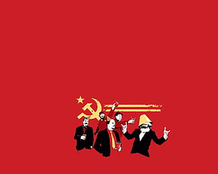 Turkish flag illustration, USSR, minimalism, communism