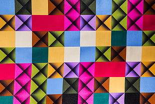 multicolored textile, Cells, Colorful, Texture
