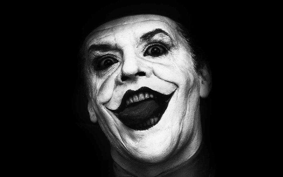 grayscale photo of The Joker, Jack Nicholson, Joker HD wallpaper