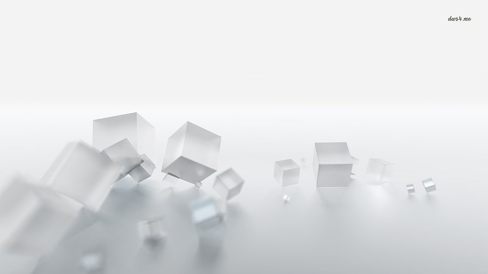 white-and-grey cubes on surface HD wallpaper