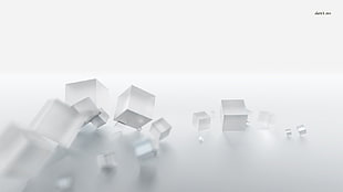 white-and-grey cubes on surface