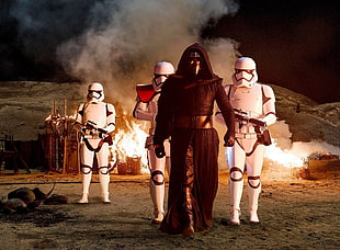 Star Wars Kylo Ren and Stormtroopers, Star Wars: The Force Awakens, Kylo Ren, Storm Troopers HD wallpaper