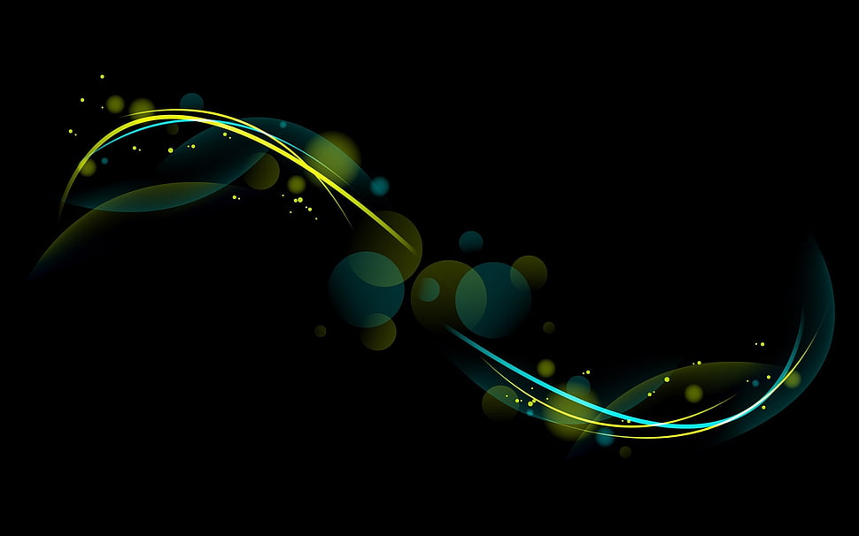 gray and green LED light wave decor HD wallpaper