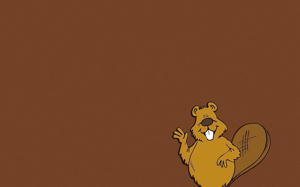 brown animal cartoon illustration HD wallpaper