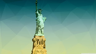 Statue of Liberty, New York, digital art, low poly, artwork, Statue of Liberty