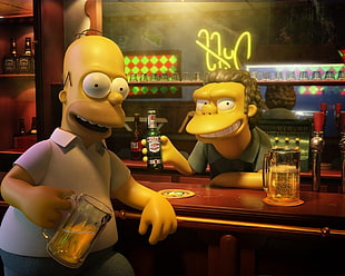 Homer Simpsons, The Simpsons, bar HD wallpaper