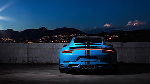 blue sports car, car, Porsche 911 Carrera S