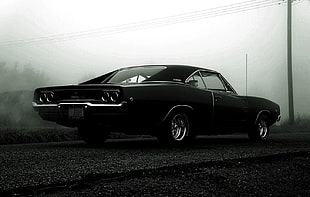 black muscle vehicle, Dodge Charger, car, muscle cars HD wallpaper