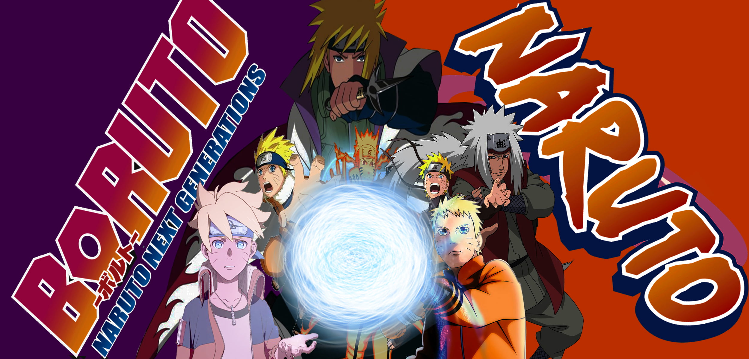 Naruto and Buroto Naruto Next Generation poster, Naruto Shippuuden, Boruto: Naruto Next Generations, Rasengan, Namikaze Minato