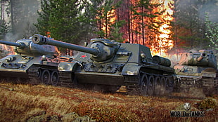 three black battle tanks HD wallpaper