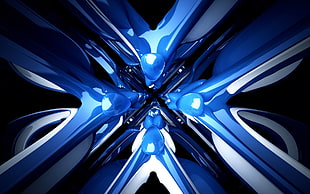 blue and white X graphics