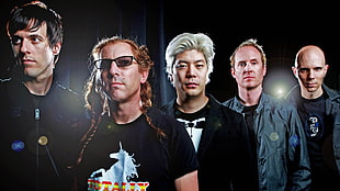 four man in black crew-neck t-shirts HD wallpaper