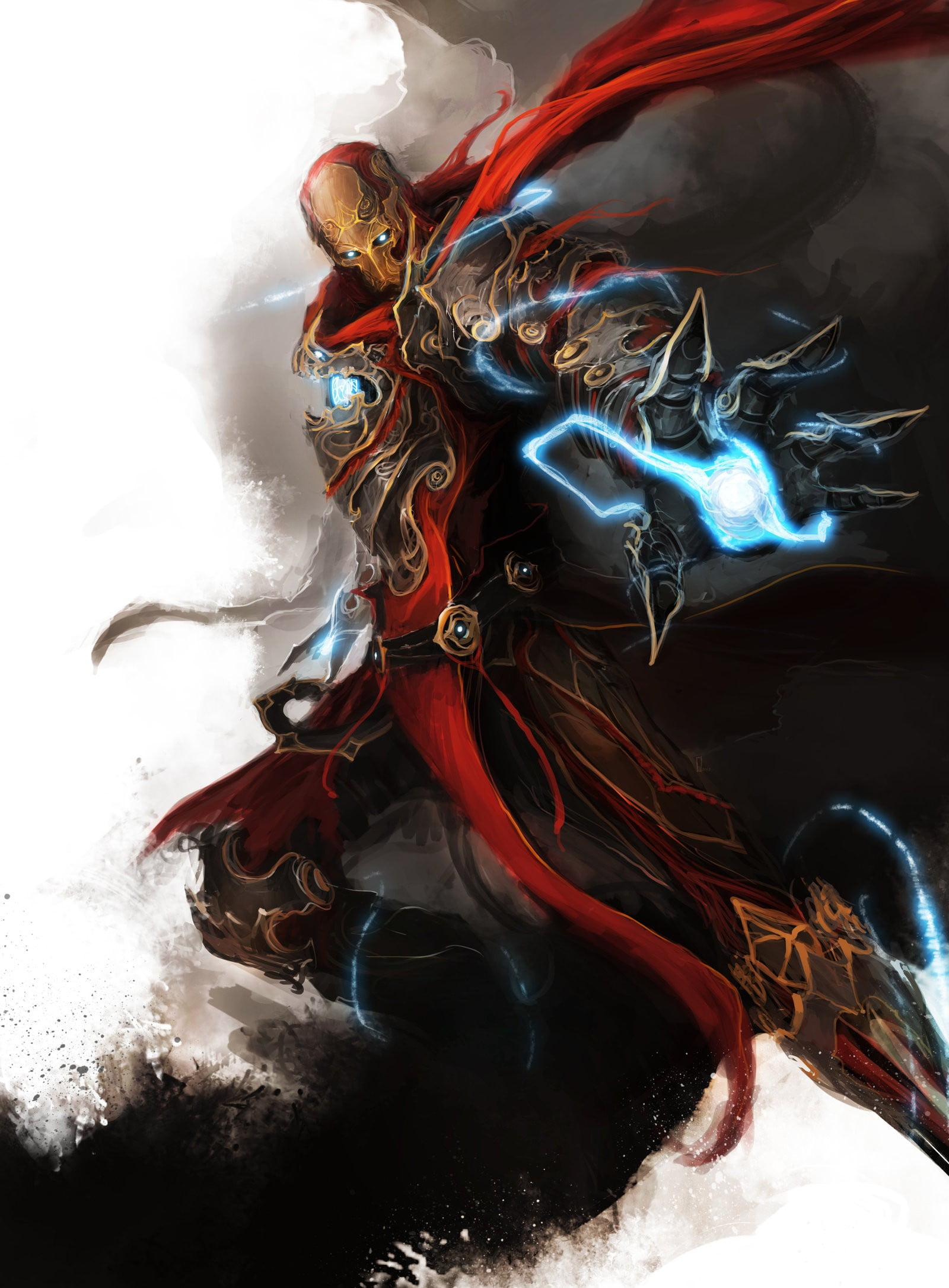 male character wearing red and brown costume wallpaper, Iron Man, artwork, warrior