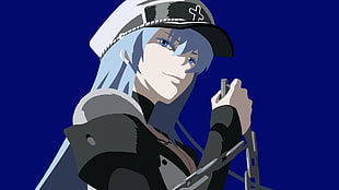 blue haired anime character illustration, Akame ga Kill!, Esdeath, vector, anime vectors