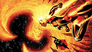 fictional character wallpaper, Dark  Phoenix, Thor, Marvel Comics, comics HD wallpaper