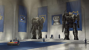 two armor standing beside throne digital wallpaper, mehwarrior, robot, MechWarrior, throne