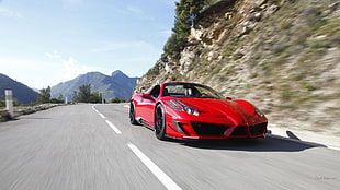 red sports car, Ferrari 458, supercars, mid-engine, car