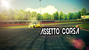 yellow Porsche 964 coupe, Assetto Corsa, video games, Ruf CTR, RUF
