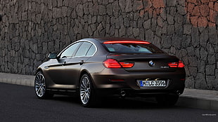 maroon BMW sedan, BMW 6, BMW, car, vehicle HD wallpaper