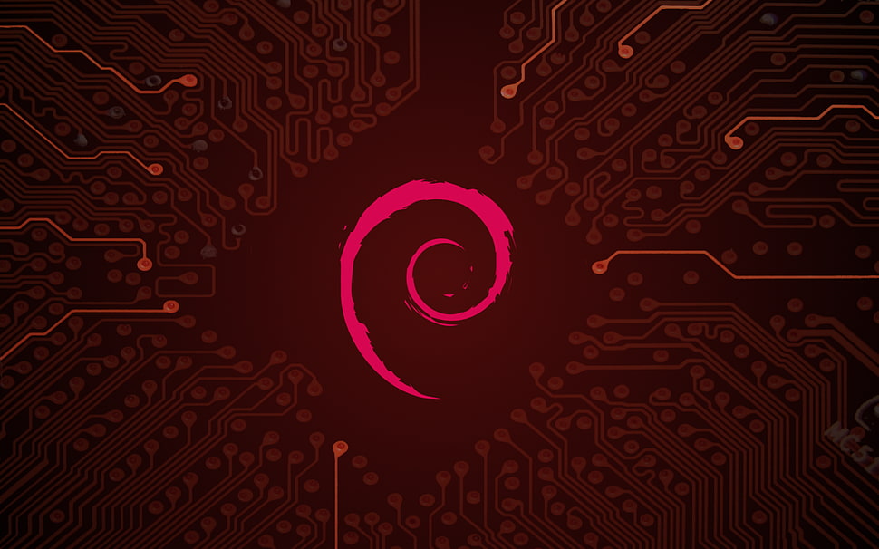 circuit board illustration, Linux, Debian HD wallpaper