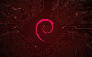 circuit board illustration, Linux, Debian