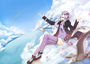 animated character sitting on clouds