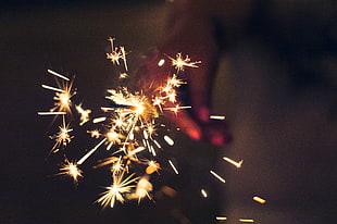 yellow firecracker, Bengali fire, Sparks, Holiday