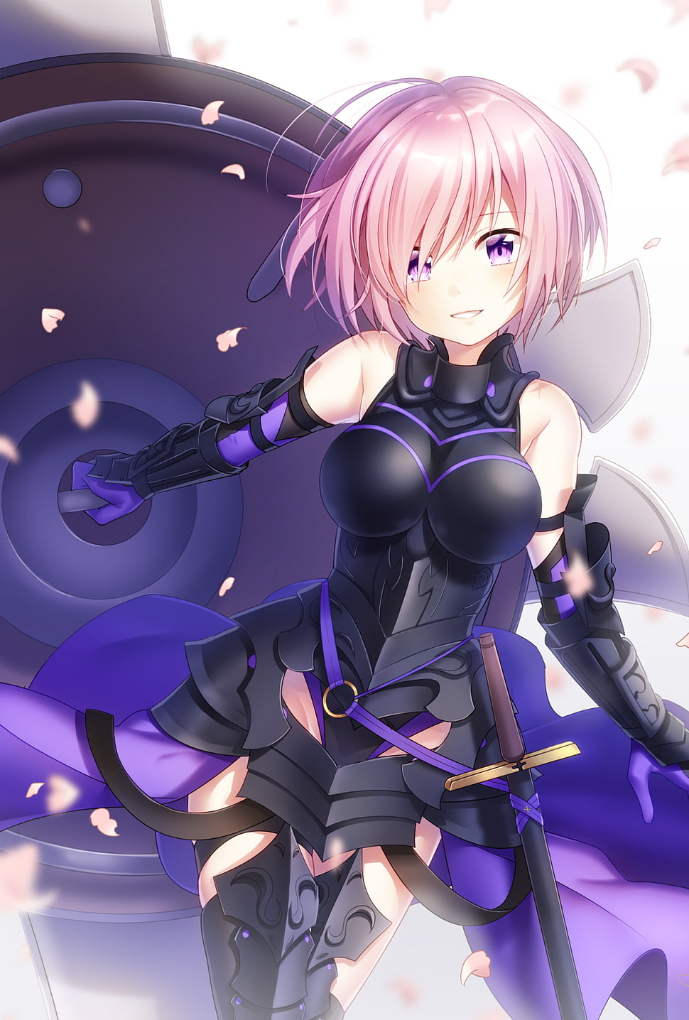 Fate/Grand Order Shielder Class illustration, white  background, armor, Fate/Grand Order, Shielder (Fate/Grand Order) HD wallpaper