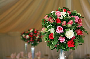 red and pink flower bouquet