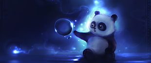 panda illustration, ultra-wide, panda