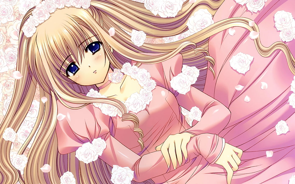 blonde haired female anime character HD wallpaper