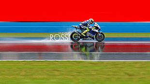 blue and black sports bike, Valentino Rossi, motorcycle, racing, sport 