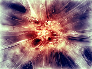 photo of red and brown exploding star
