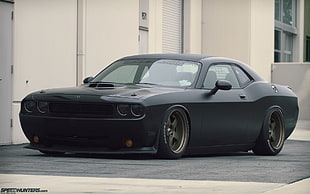 black muscle car, Dodge Challenger, car, muscle cars, black cars HD wallpaper