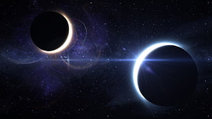 Lunar eclipse and Solar eclipse HD wallpaper