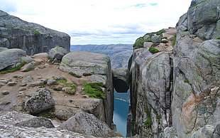 gray rock formation, mountains, rock, nature, landscape HD wallpaper