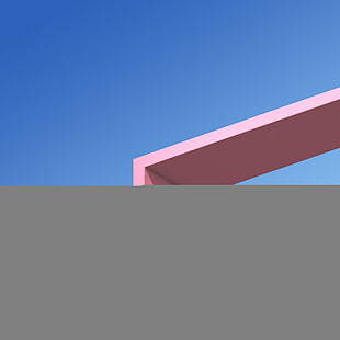 Architecture, Minimal, Blue sky, Pink