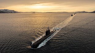black submarine, military, submarine, navy, Royal Norwegian Navy