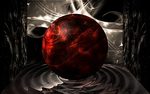 red orb illustration HD wallpaper