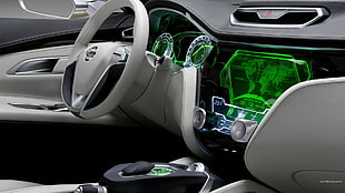 grey car steering wheel, Nissan Hi-Cross, car interior, car, vehicle HD wallpaper