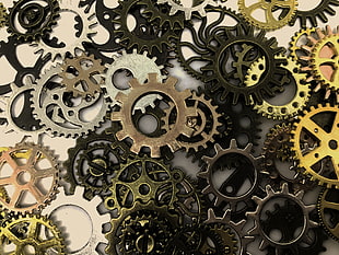 closeup photo of stainless steel bicycle sprockets HD wallpaper